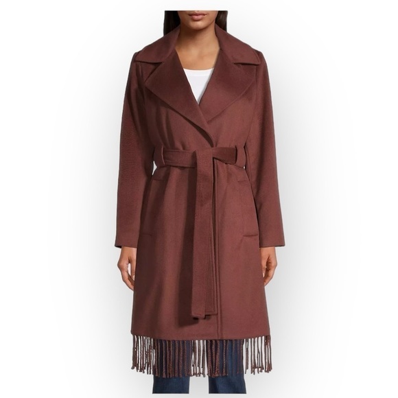 Sam Edelman Fringe Wrap Coat - Picture 1 of 6